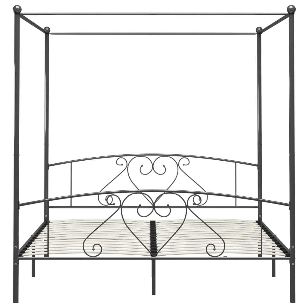 vidaXL Bed Frame | Grey | Metal | 200x200 cm | Classic/Traditional