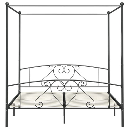 vidaXL Bed Frame | Grey | Metal | 200x200 cm | Classic/Traditional