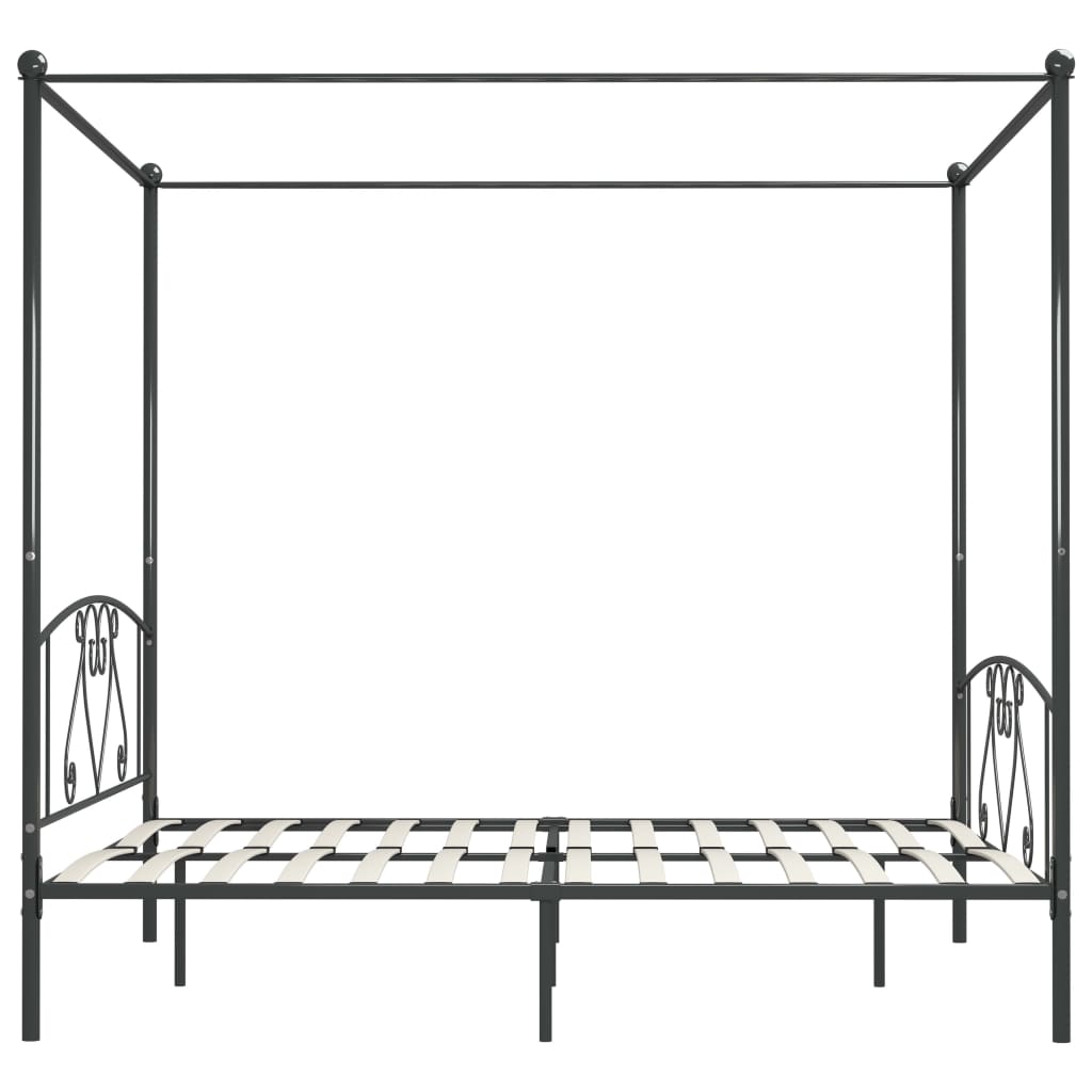 vidaXL Bed Frame | Grey | Metal | 200x200 cm | Classic/Traditional