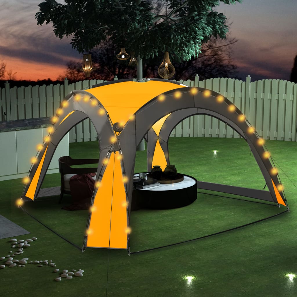 vidaXL Party Tent | Yellow | Polyester with PA coating | 3.6m x 3.6m x 2.3m