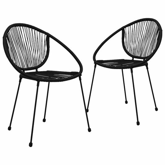 48566 vidaXL Garden Chairs 2 pcs PVC Rattan Black