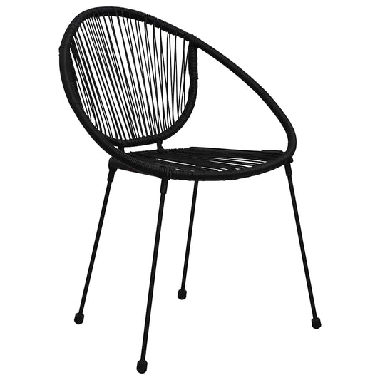 48566 vidaXL Garden Chairs 2 pcs PVC Rattan Black