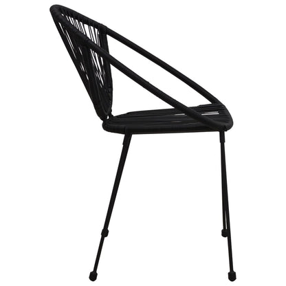 vidaXL Garden Chairs 2 pcs PVC Rattan Black