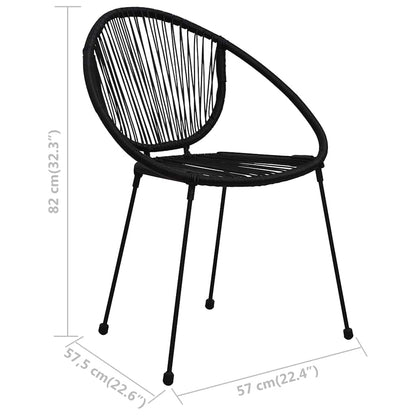 vidaXL Garden Chairs 2 pcs PVC Rattan Black