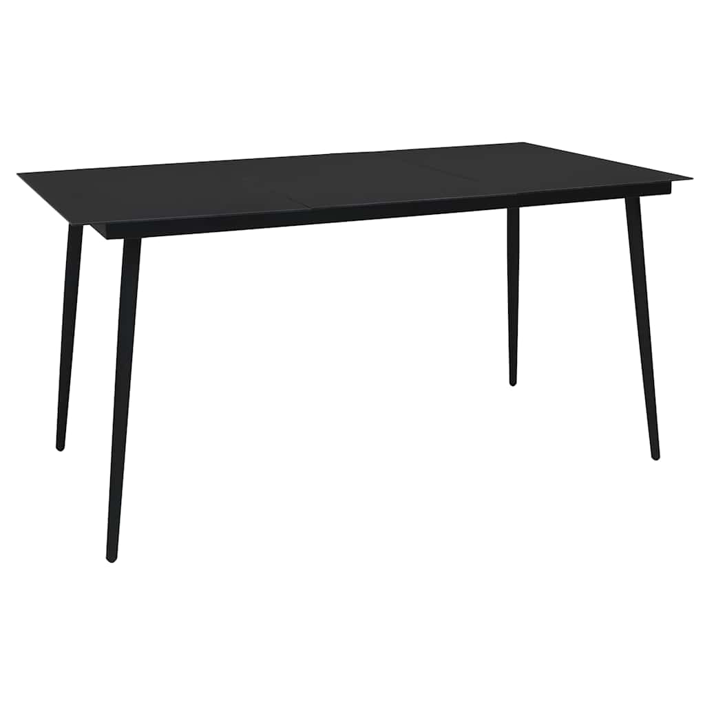 vidaXL Dining Set | Black | Cotton Rope, Powder-Coated Steel, Tempered Glass