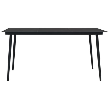 vidaXL Dining Set | Black | Cotton Rope, Powder-Coated Steel, Tempered Glass