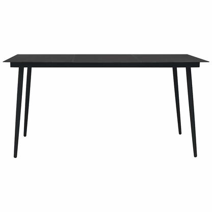 48570 vidaXL 7 Piece Outdoor Dining Set Cotton Rope and Steel Black