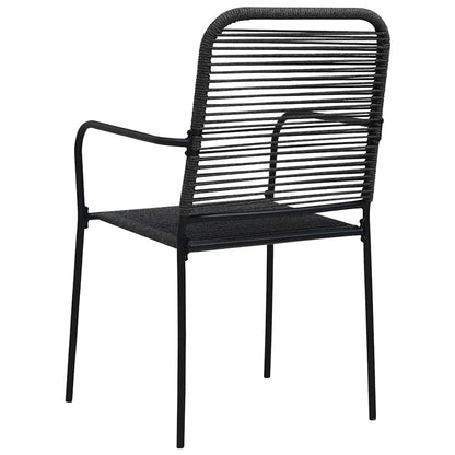 48570 vidaXL 7 Piece Outdoor Dining Set Cotton Rope and Steel Black