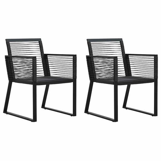 48572 vidaXL Garden Chairs 2 pcs Black PVC Rattan