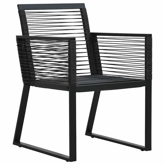 48572 vidaXL Garden Chairs 2 pcs Black PVC Rattan