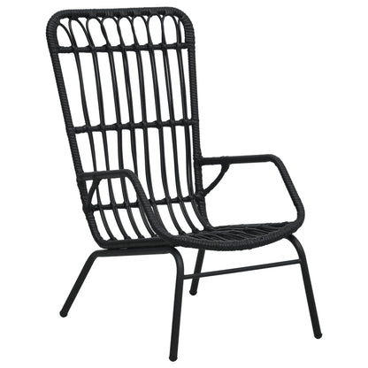 vidaXL Garden Chair | Black | Poly Rattan, Powder-Coated Steel | Medium