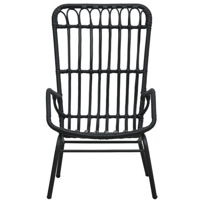vidaXL Garden Chair | Black | Poly Rattan, Powder-Coated Steel | Medium