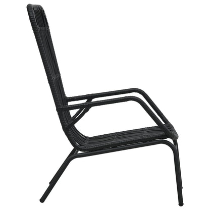 vidaXL Garden Chair | Black | Poly Rattan, Powder-Coated Steel | Medium