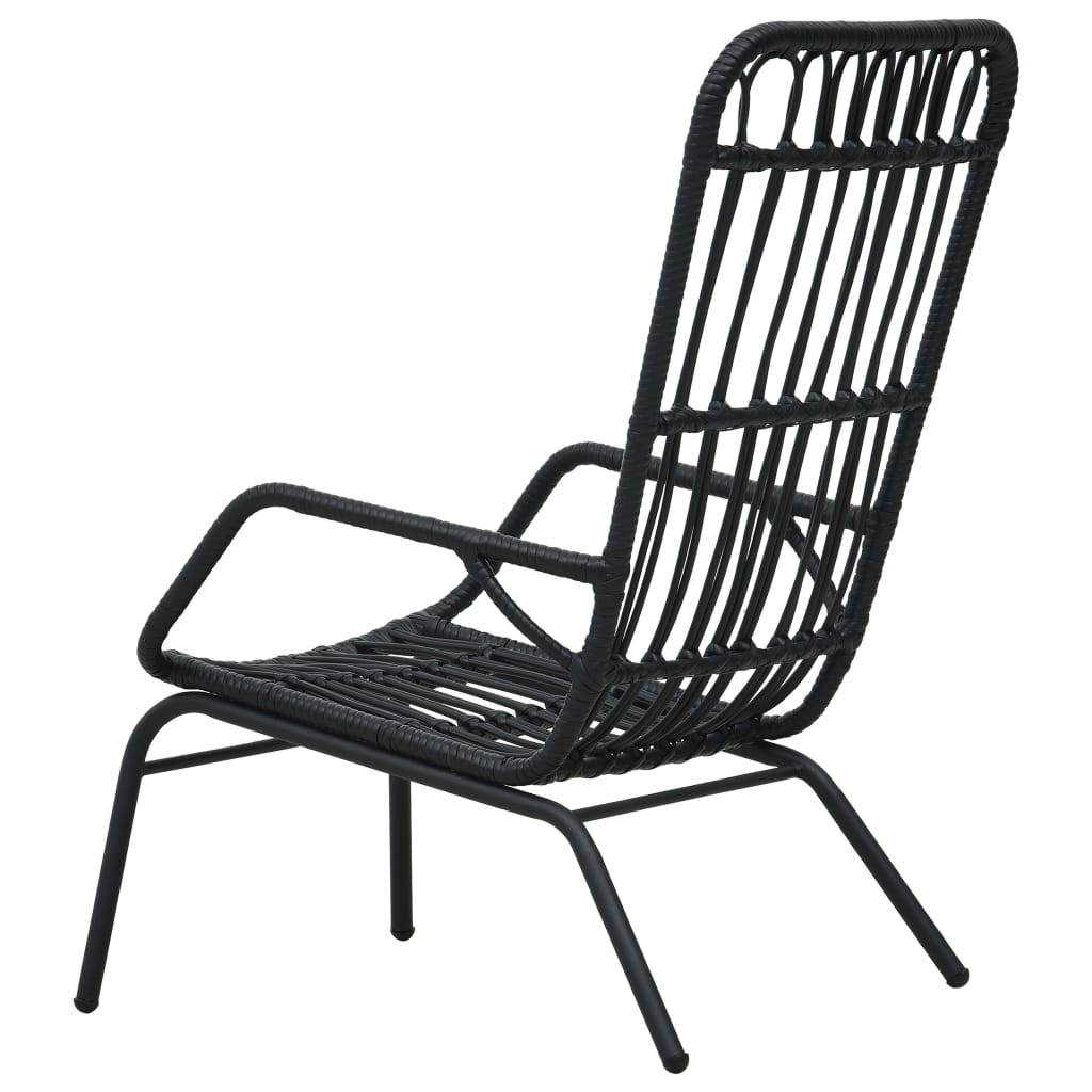vidaXL Garden Chair | Black | Poly Rattan, Powder-Coated Steel | Medium