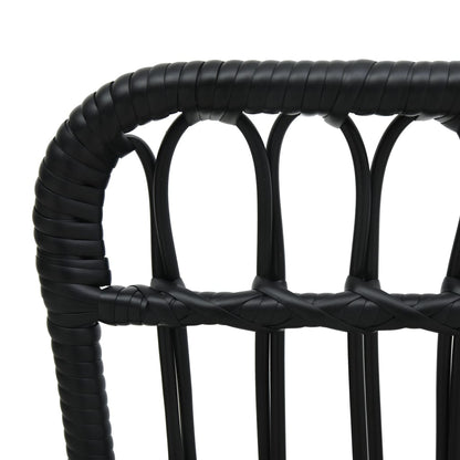 vidaXL Garden Chair | Black | Poly Rattan, Powder-Coated Steel | Medium