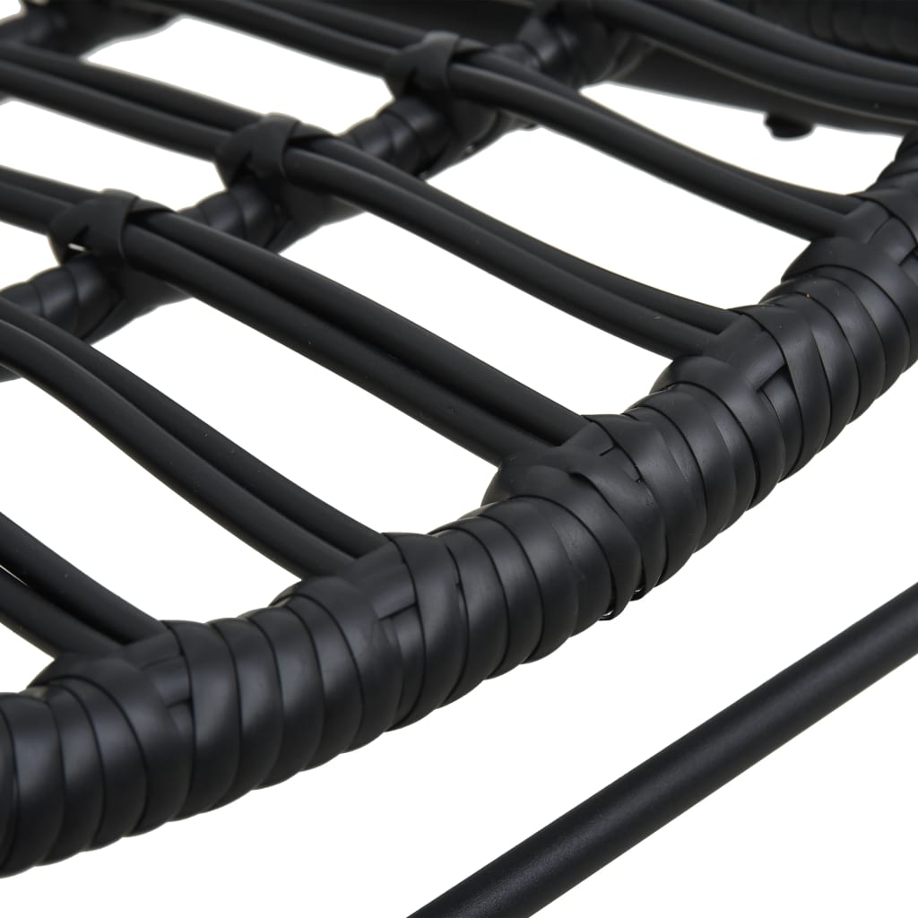 vidaXL Garden Chair | Black | Poly Rattan, Powder-Coated Steel | Medium