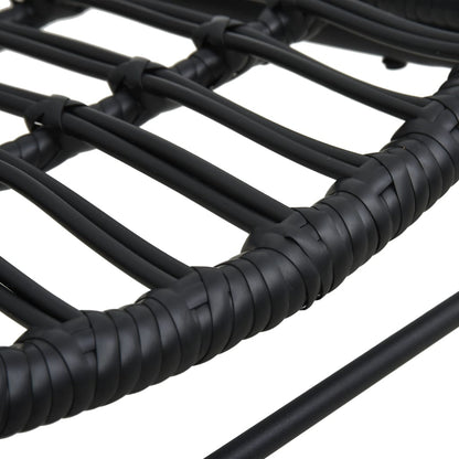 vidaXL Garden Chair | Black | Poly Rattan, Powder-Coated Steel | Medium