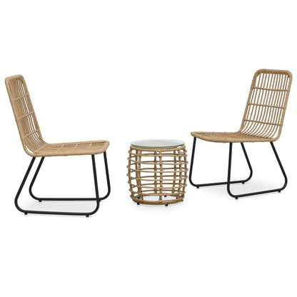 vidaXL Bistro Set | Oak, Black, Transparent