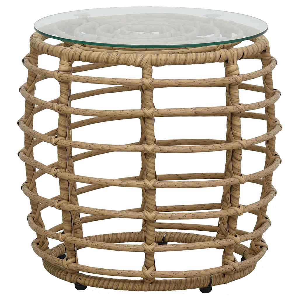 48583 vidaXL 3 Piece Bistro Set Poly Rattan Oak