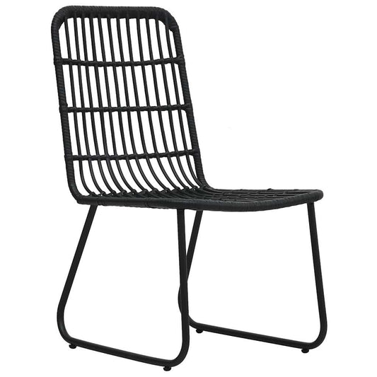 48584 vidaXL Garden Chairs 2 pcs Poly Rattan Black