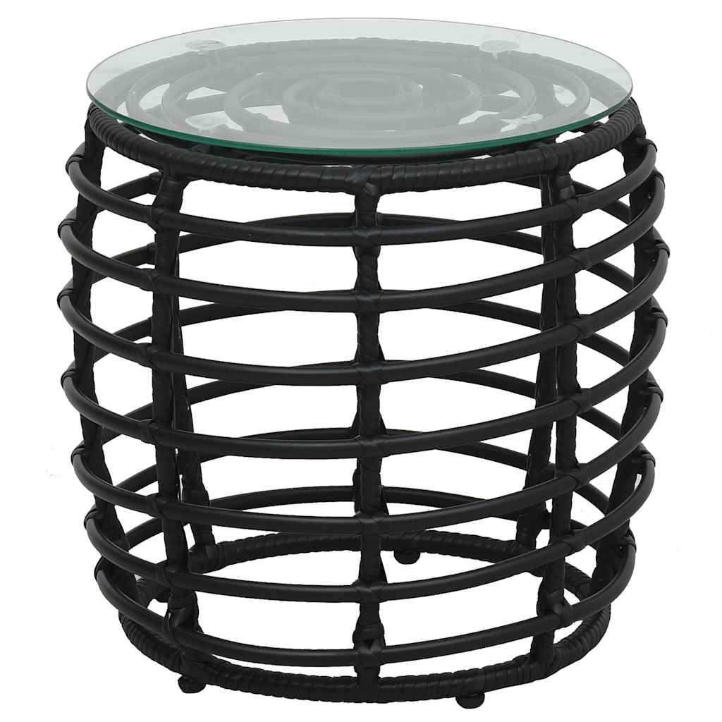 48585 vidaXL 3 Piece Bistro Set Poly Rattan Black