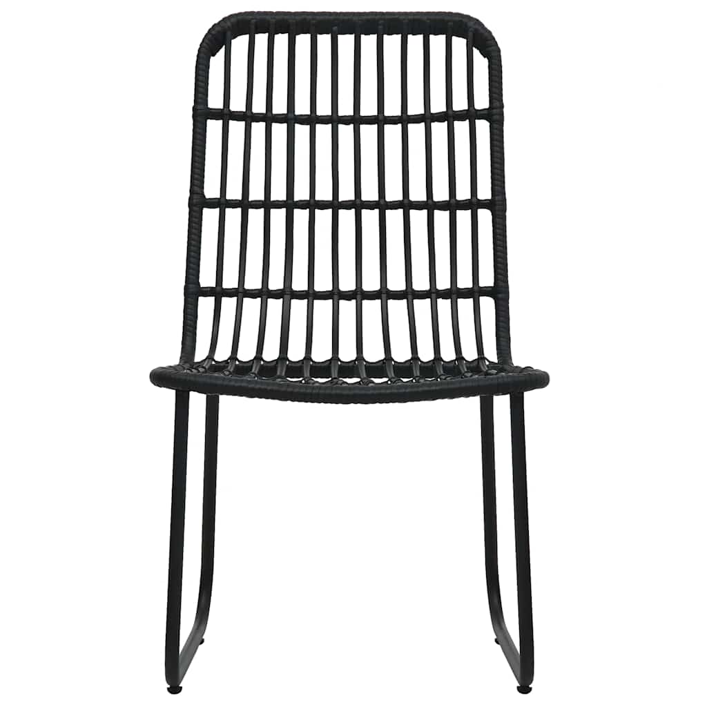 48585 vidaXL 3 Piece Bistro Set Poly Rattan Black