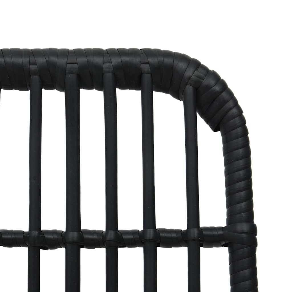 48585 vidaXL 3 Piece Bistro Set Poly Rattan Black