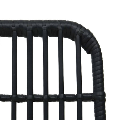 48585 vidaXL 3 Piece Bistro Set Poly Rattan Black