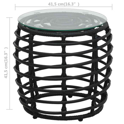 48585 vidaXL 3 Piece Bistro Set Poly Rattan Black