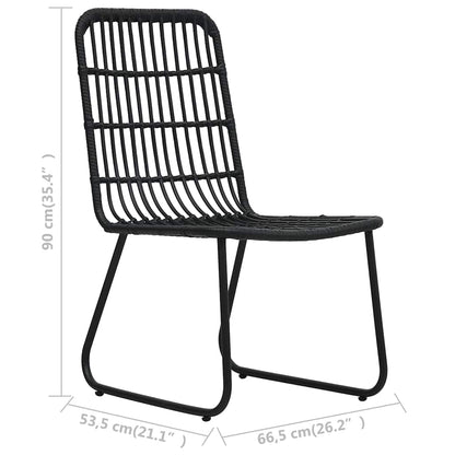 48585 vidaXL 3 Piece Bistro Set Poly Rattan Black