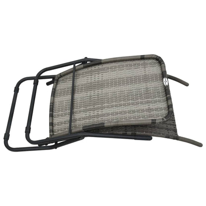 vidaXL Sunlounger | Grey | Made of PE rattan and powder-coated steel