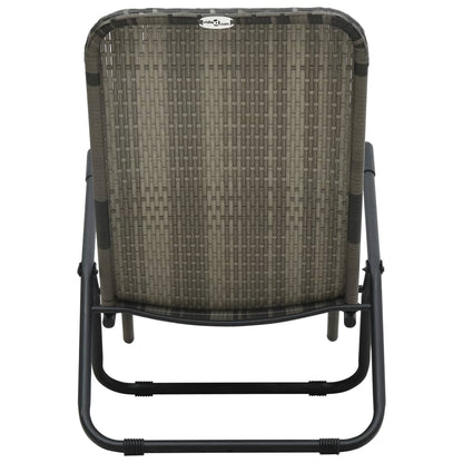 vidaXL Sunlounger | Grey | Made of PE rattan and powder-coated steel