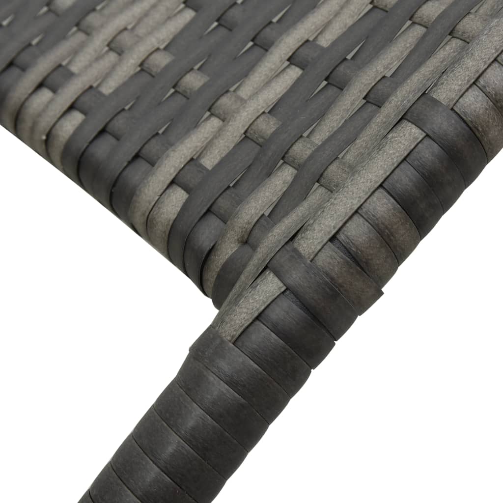 vidaXL Sunlounger | Grey | Made of PE rattan and powder-coated steel