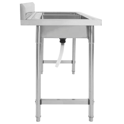 vidaXL Kitchen Sink Double Basin Stainless Steel