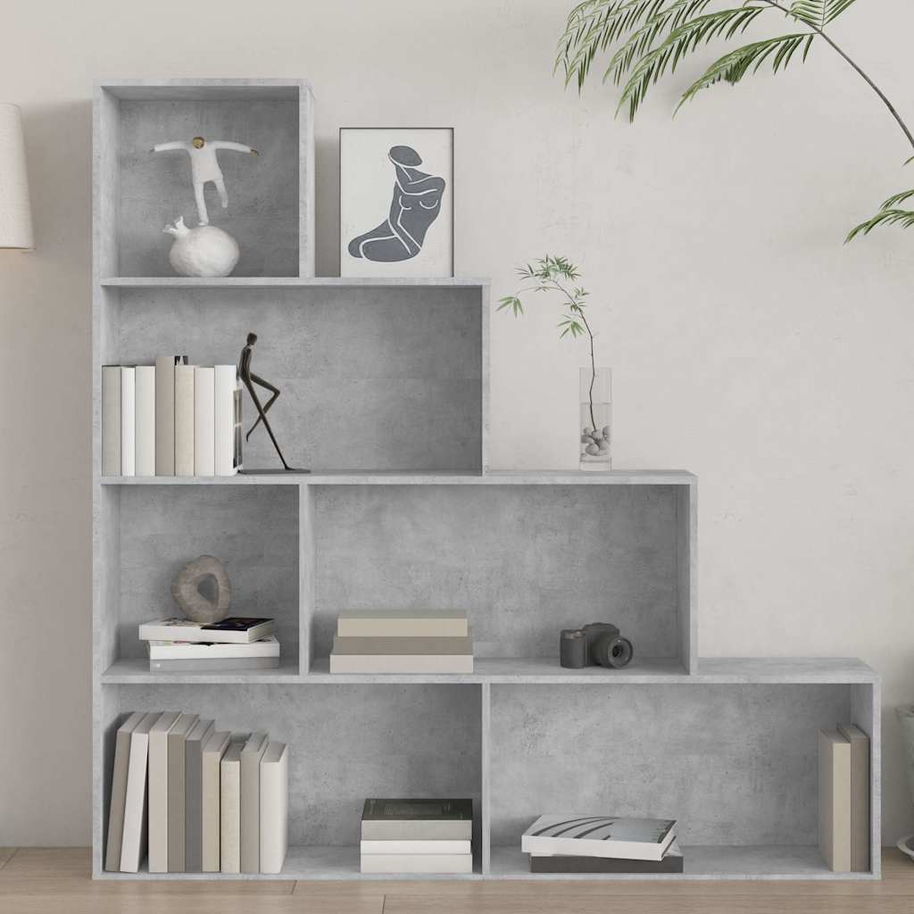 vidaXL Book Cabinet/Room Divider Concrete Grey 155x24x160 cm