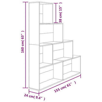 vidaXL Book Cabinet/Room Divider Concrete Grey 155x24x160 cm