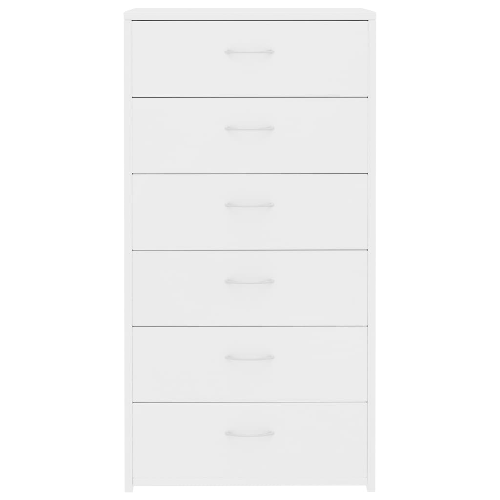 vidaXL Sideboard with 6 Drawers White 50x34x96 cm Engineered Wood