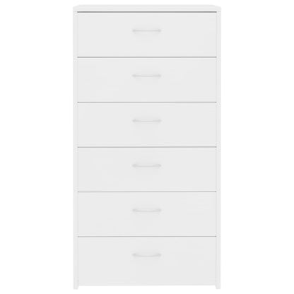 vidaXL Sideboard with 6 Drawers White 50x34x96 cm Engineered Wood