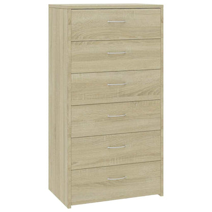 800669 vidaXL Sideboard with 6 Drawers Sonoma Oak 50x34x96 cm Engineered Wood