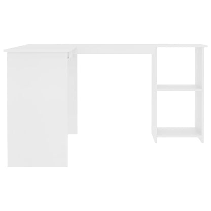 vidaXL L-Shaped Corner Desk White 120x140x75 cm Engineered Wood