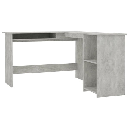 vidaXL L-Shaped Corner Desk Concrete Grey 120x140x75 cm Engineered Wood