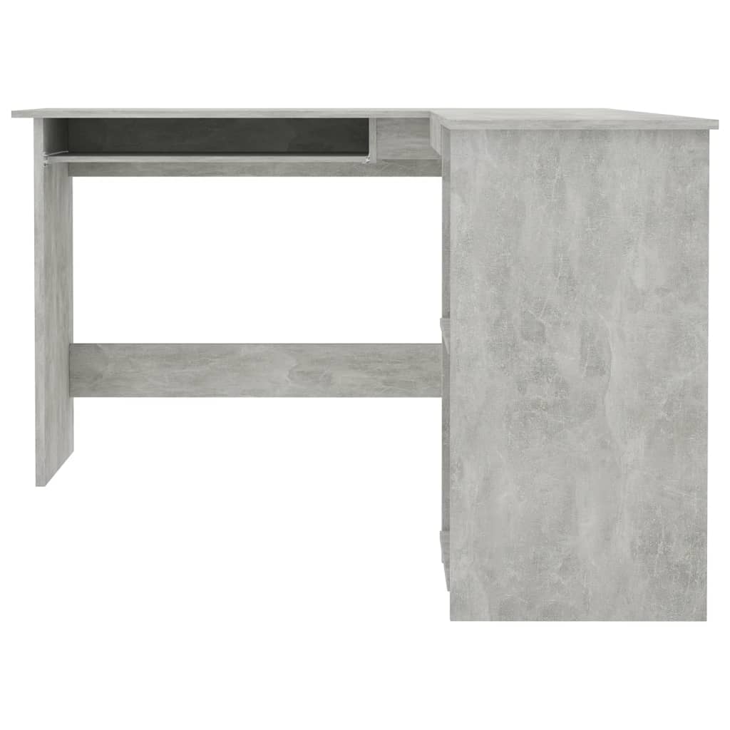 vidaXL L-Shaped Corner Desk Concrete Grey 120x140x75 cm Engineered Wood