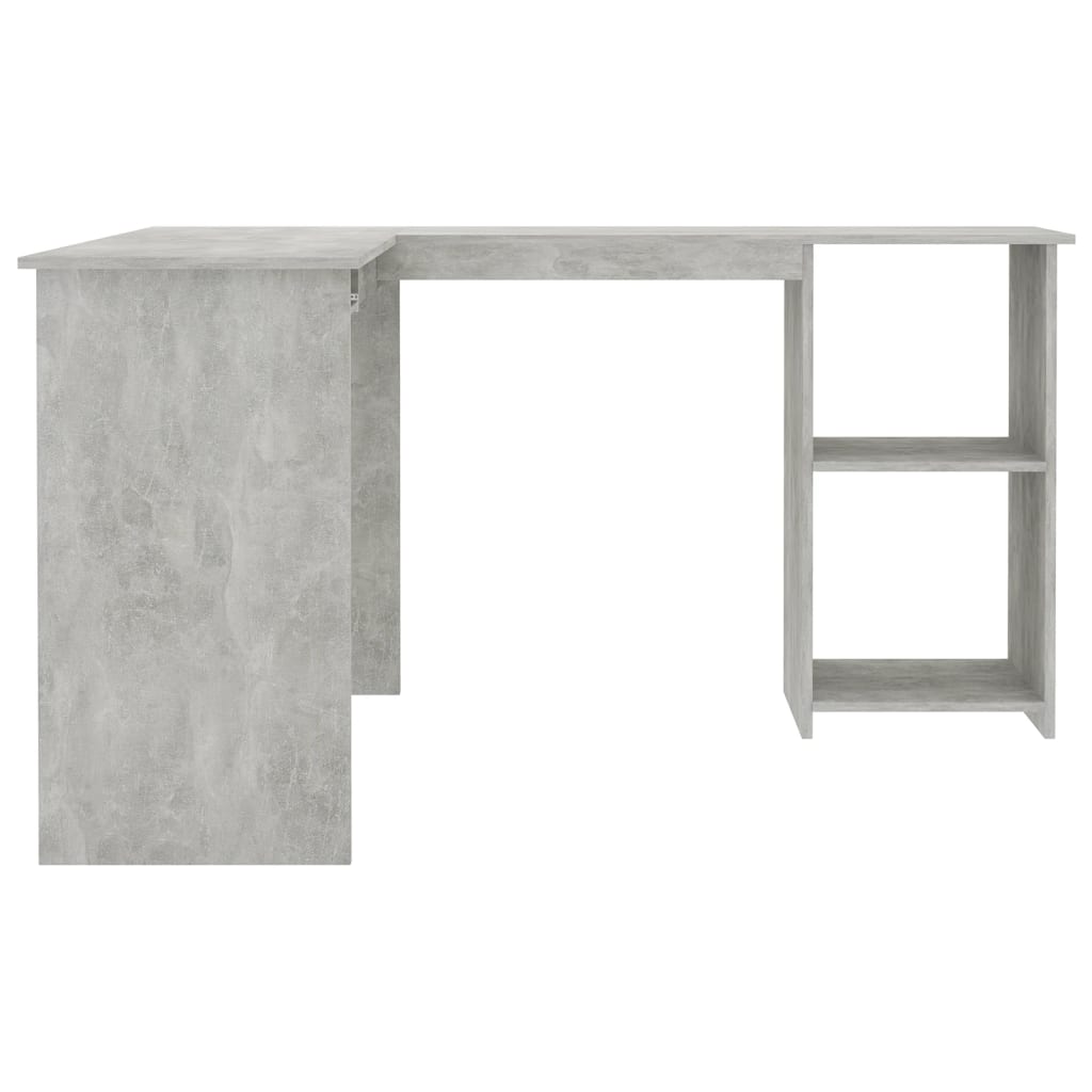 vidaXL L-Shaped Corner Desk Concrete Grey 120x140x75 cm Engineered Wood