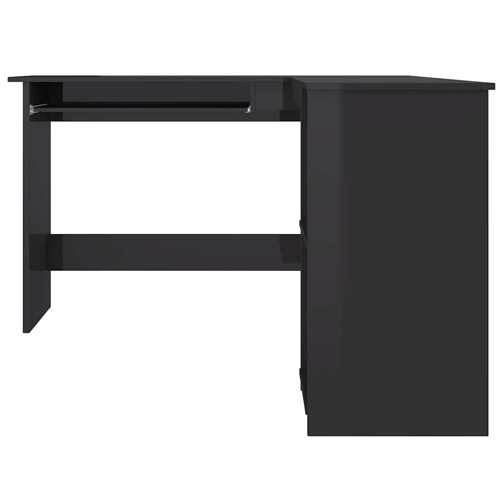 vidaXL L-Shaped Corner Desk High Gloss Black 120x140x75 cm