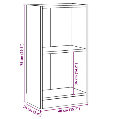vidaXL Bookcase Sonoma Oak 40x24x75 cm Engineered Wood