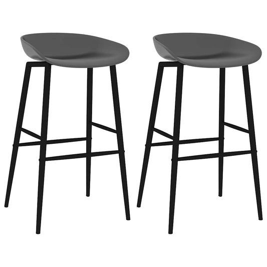 vidaXL Bar Chairs 2 pcs Grey