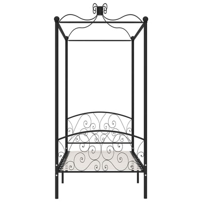 vidaXL Bed Frame | Black | Metal, Plywood | Single | Classic/Traditional