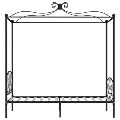 vidaXL Bed Frame | Black | Metal, Plywood | Single | Classic/Traditional