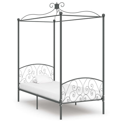 vidaXL Bed Frame | Grey | Metal | 90x200 cm | Classic/Traditional | Bed Frame