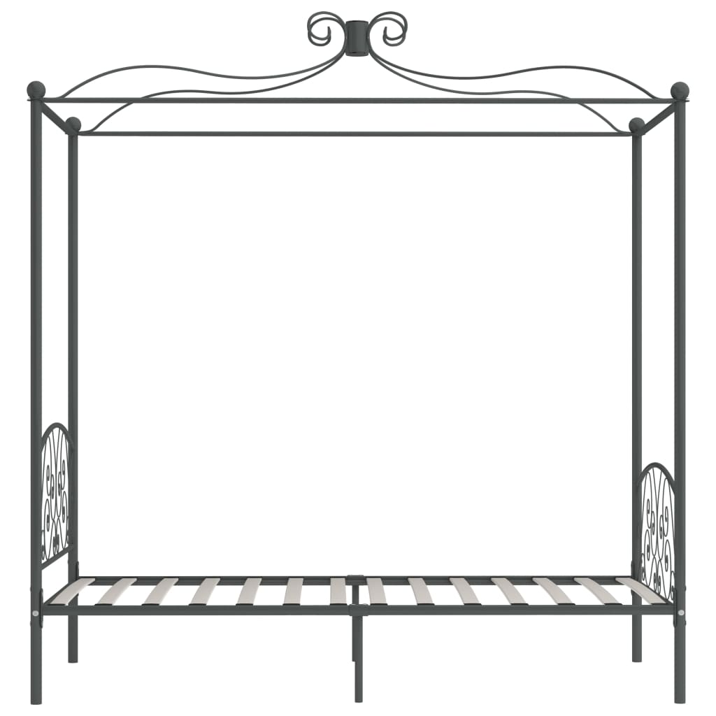 vidaXL Bed Frame | Grey | Metal | 90x200 cm | Classic/Traditional | Bed Frame